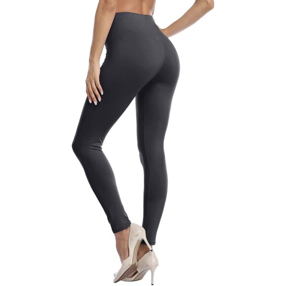 VOGUEMAX Womens Ankle Length Leggings Buttery Soft High Waisted Stretch S/M Grey - Picture 4 of 5